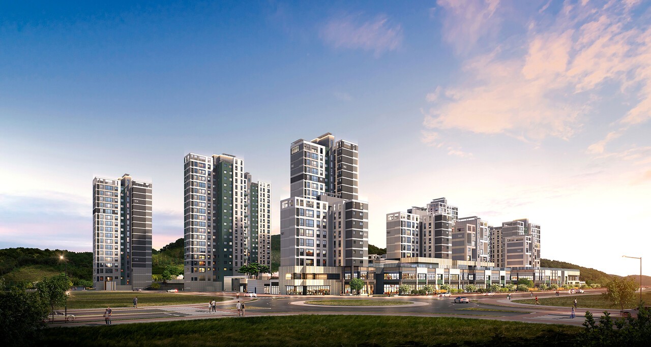 계룡건설 컨소시엄은 행복도시 5-1생활권 L9 블록에 엘리프 세종 스마트시티 424세대를 분양한다. 사진은 조감도 