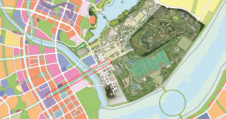 붉은색 점선을 친 곳이 나성동 도시상징광장이다. (약도=세종시)