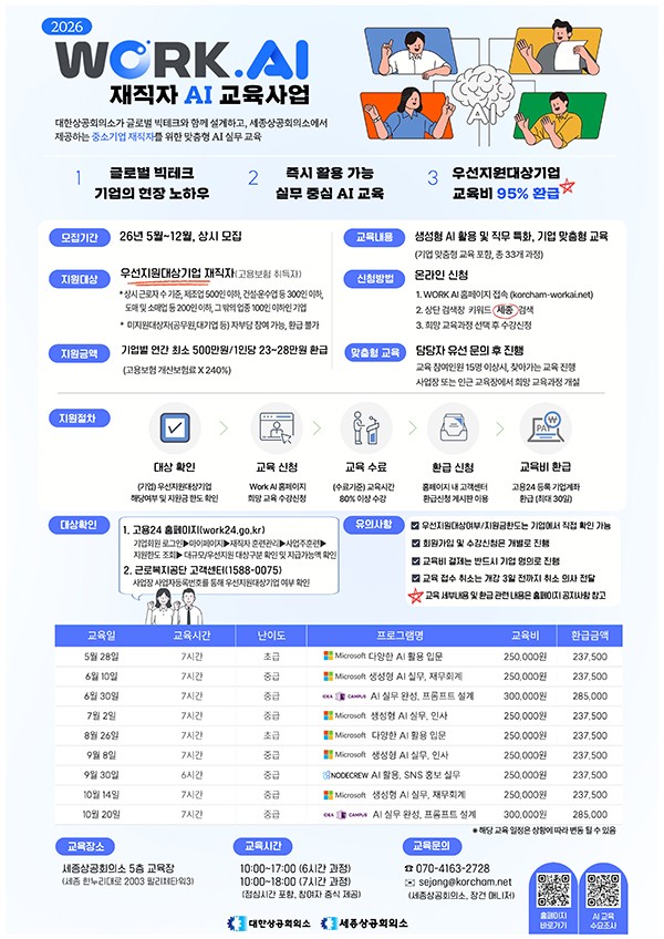 세종상의, WORK.AI 재직자 교육 개시